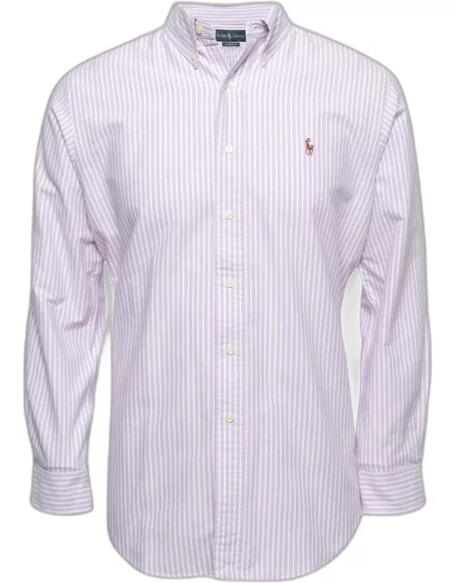 Ralph Lauren Purple Striped Cotton Full Sleeve Classic Fit Shirt
