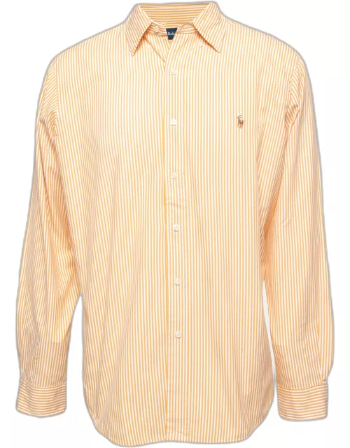 Ralph Lauren Yellow Striped Cotton Button Down Shirt