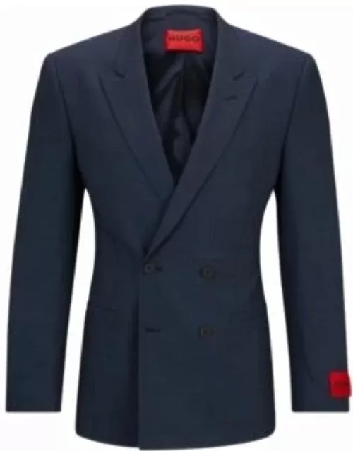 Slim-fit jacket in performance-stretch twill- Dark Blue Men's Sport Coat