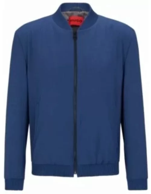Slim-fit jacket in performance-stretch mohair-look fabric- Dark Blue Men's Sport Coat