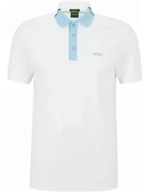 Regular-fit polo shirt in interlock cotton- White Men's Polo Shirt