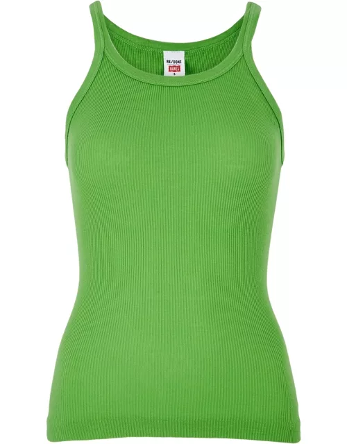 Re/done X Hanes Ribbed Cotton Tank - Green