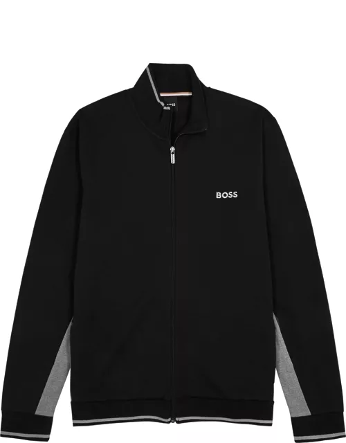 Boss Logo Cotton-blend Track Jacket - Black