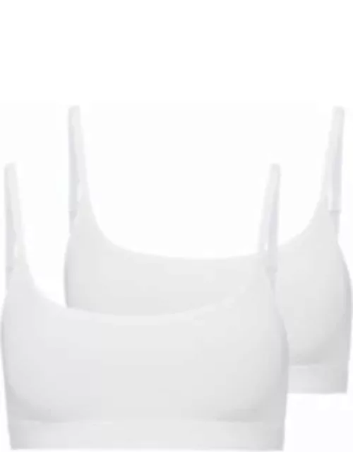 Two-pack of bralettes in stretch modal- White Women's Underwear, Pajamas, and Sock