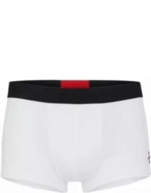 Stretch-cotton trunks with double logo waistband- White Men's Underwear and Nightwear