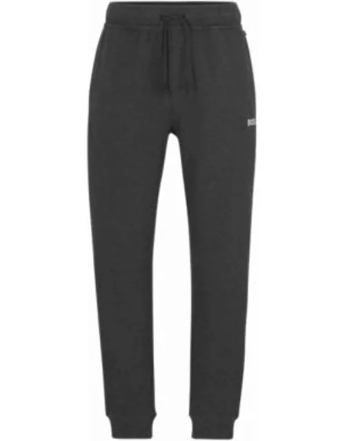 Cotton-blend waffle tracksuit bottoms with logo- Grey Men's Loungewear