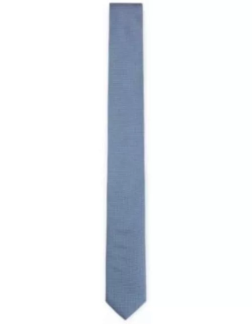 Micro-patterned tie in pure silk- Light Blue Men's Tie