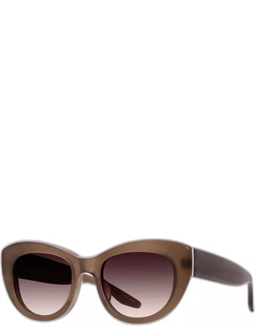 Coquette Gradient Brown Acetate Cat-Eye Sunglasse