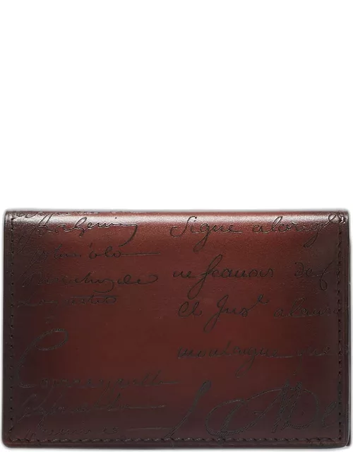Men's Imbuia Scritto Leather Bifold Card Holder
