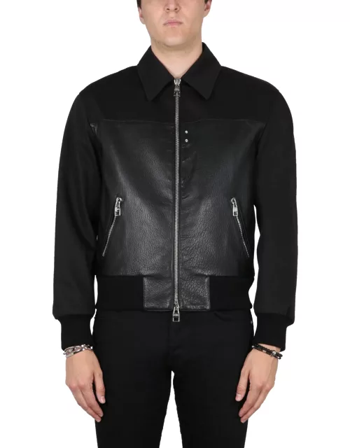 alexander mcqueen leather bomber jacket