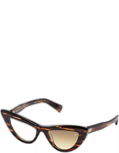 Gradient Acetate & Titanium Cat-Eye Sunglasse