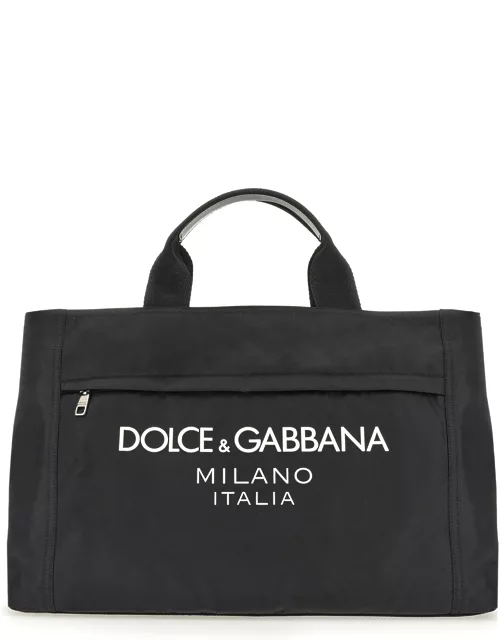 dolce & gabbana nylon duffle bag with logo