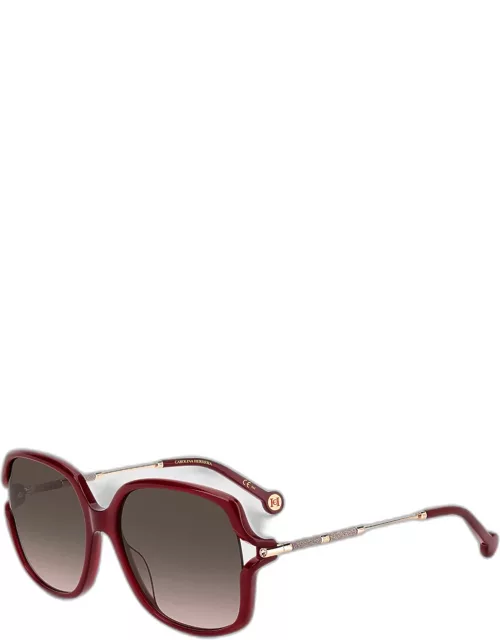 Her0132 Cut-Out Acetate & Metal Alloy Square Sunglasse