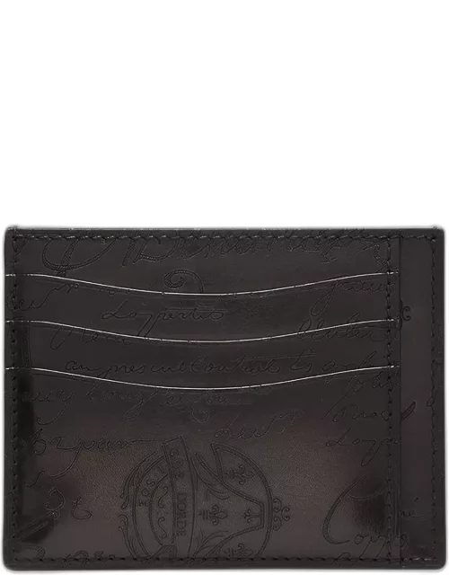 Men's Bambou Tetris Scritto Leather Card Holder