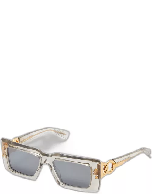 Imperial Semi-Transparent Acetate & Titanium Rectangle Sunglasse
