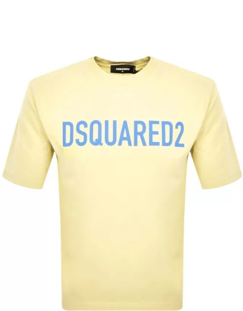 DSQUARED2 Loose Fit T Shirt Yellow
