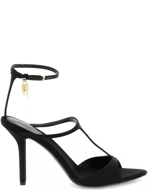 GIVENCHY satin sandals with g lock char