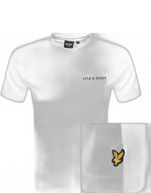 Lyle And Scott Flocked Logo T Shirt White