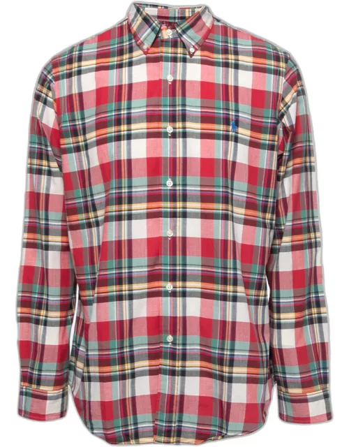 Ralph Lauren Multicolor Plaided Cotton Full Sleeve Custom Fit Shirt