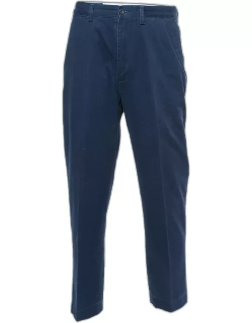 Polo Ralph Lauren Navy Blue Cotton Straight Fit Pants