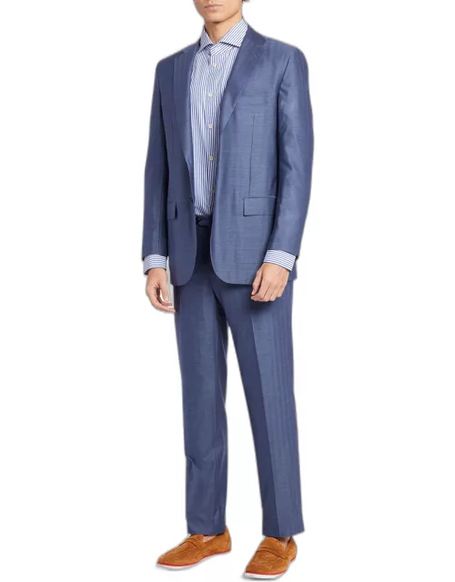 Men's Wool-Cashmere Herringbone Suit