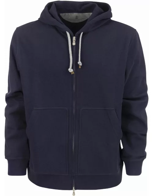 Brunello Cucinelli Techno Cotton Interlock Zip-front Hooded Sweatshirt