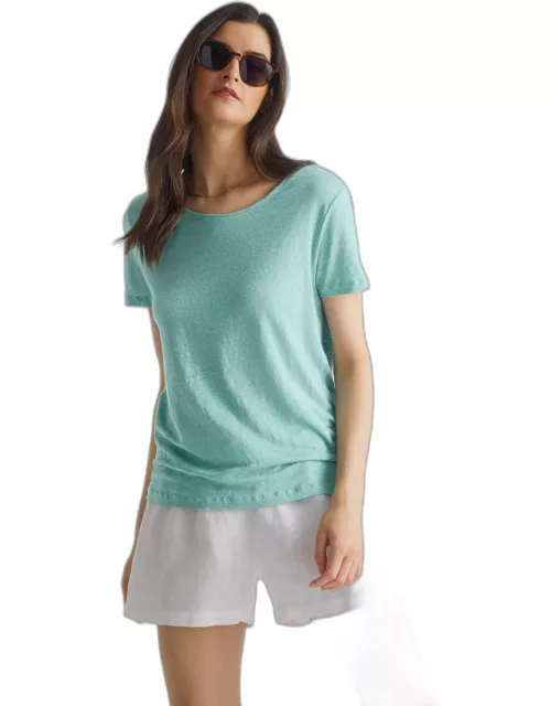 Derek Rose Women's T-Shirt Jordan Linen Soft Aqua