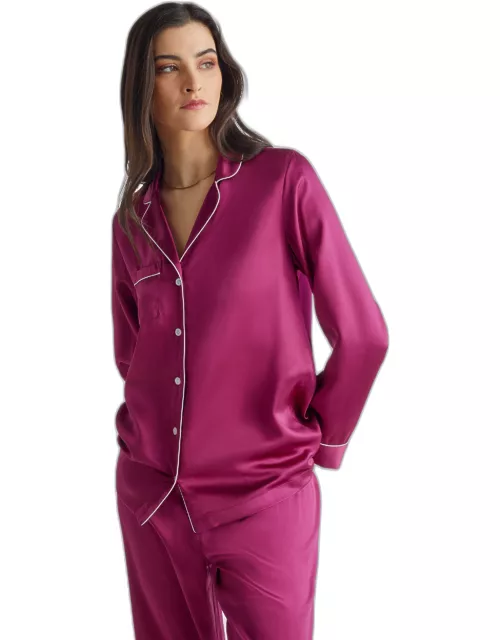 Derek Rose Women's Pyjamas Bailey Silk Satin Berry