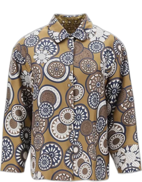 'S MAX MARA 'timeshirt' reversible shirt in printed silk