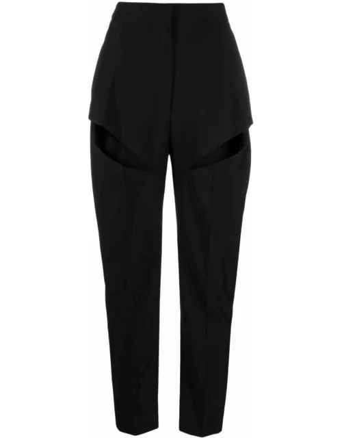 Black tailored trousers with cut-out detai