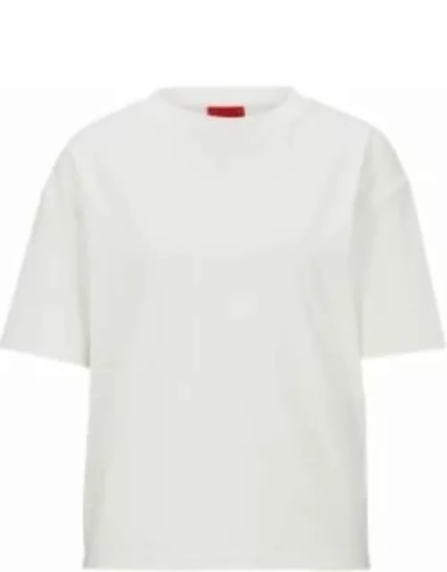 Relaxed-fit T-shirt with contrast logo in soft jersey- White Women's T-Shirt