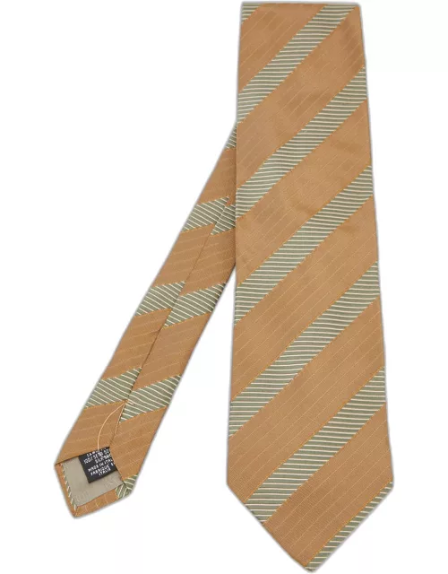 Giorgio Armani Cravatte Gold Striped Silk jacquard Tie