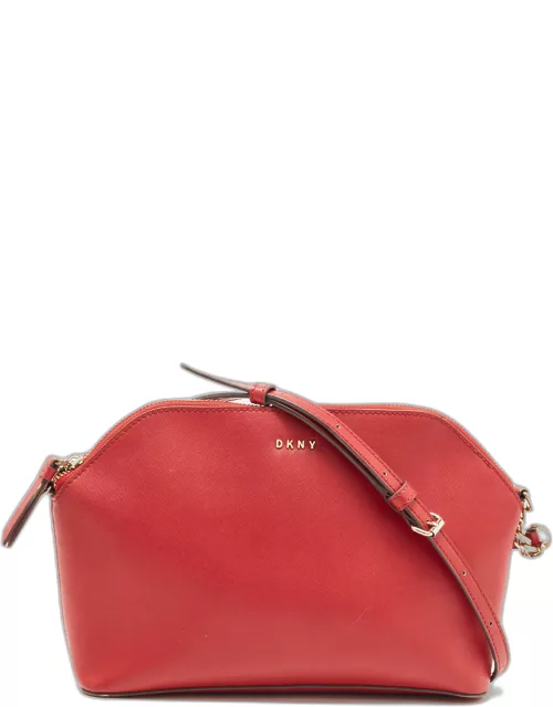 DKNY Red Leather Dome Crossbody Bag