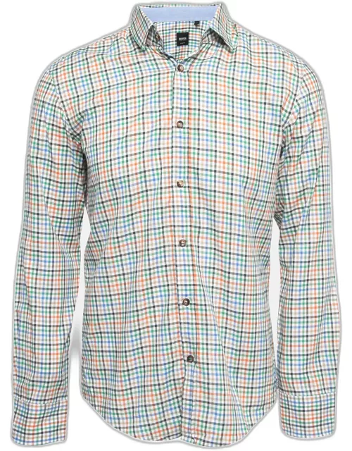 Boss By Hugo Boss Multicolor Plaid Cotton Full Sleeve Slim Fit Shirt