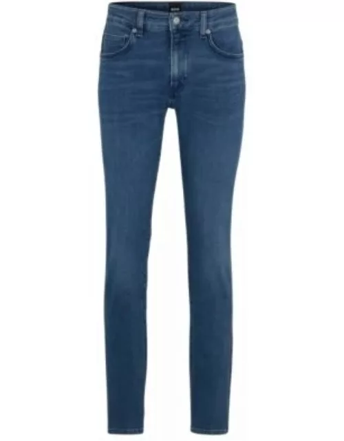 Slim-fit jeans in coal-navy Italian denim- Blue Men's Jean
