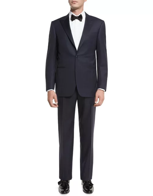 Super 150s Wool Tuxedo Suit, Navy