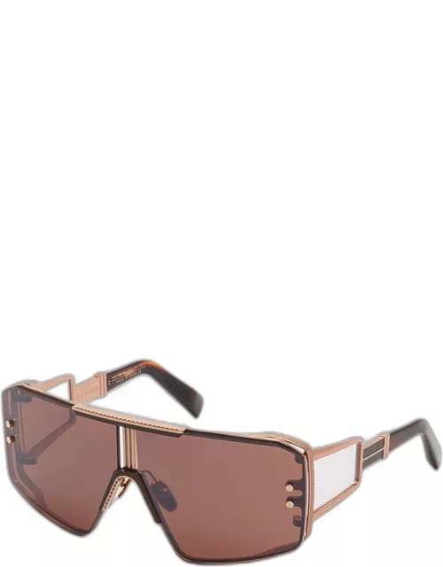 Le Masque Brown Titanium & Acetate Shield Sunglasse