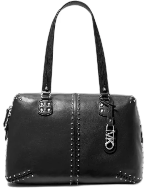 Large Studded Leather Tote Bag