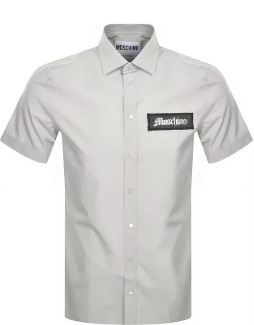 Moschino Logo Short Sleeve Shirt Grey