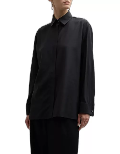 Sisella Wool-Blend Button-Front Shirt