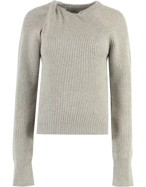 Stella McCartney Ribbed Jumper With Knot Detail In Cashmere Blend