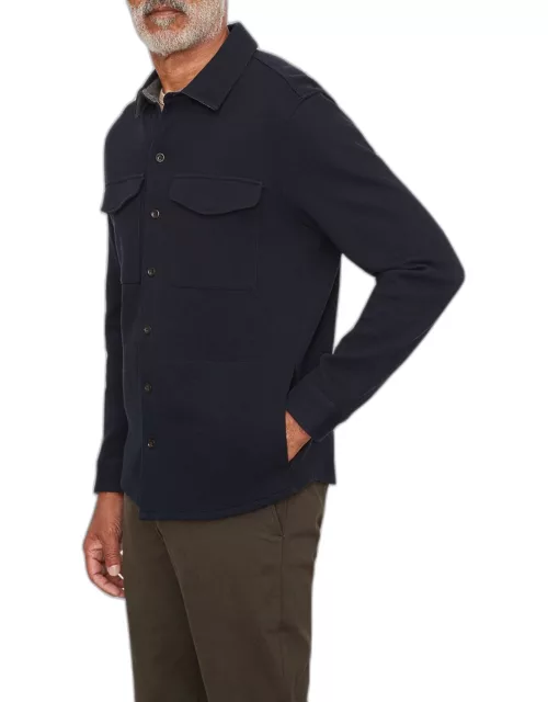 Men's Solid 4-Pocket Shirt Jacket