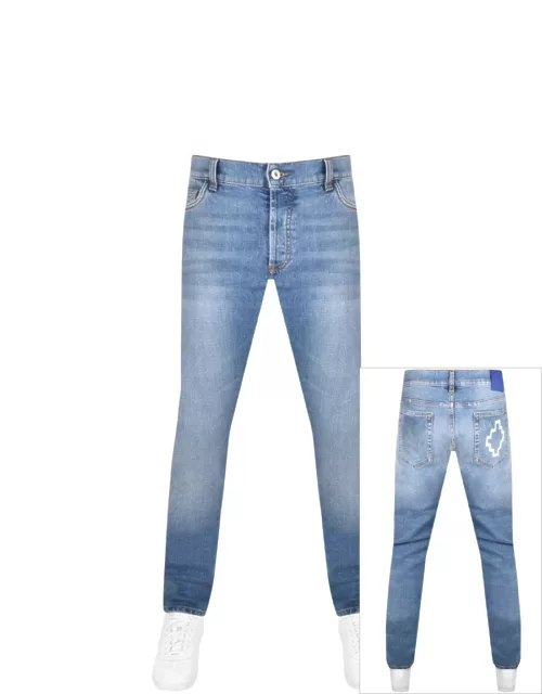 Marcelo Burlon Tempera Cross Slim Jeans Blue