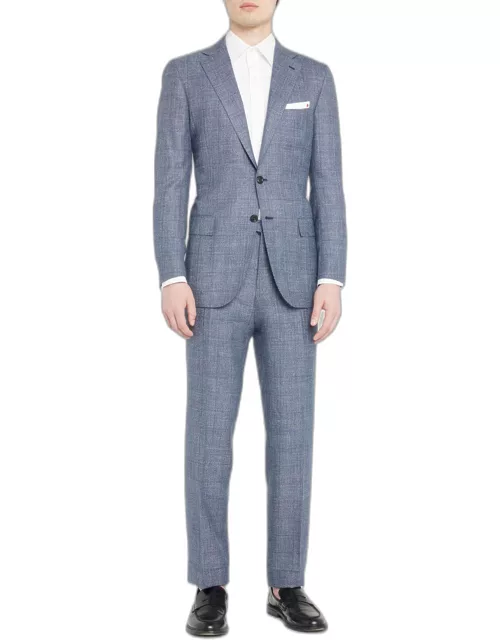 Men's Textured Plaid Suit