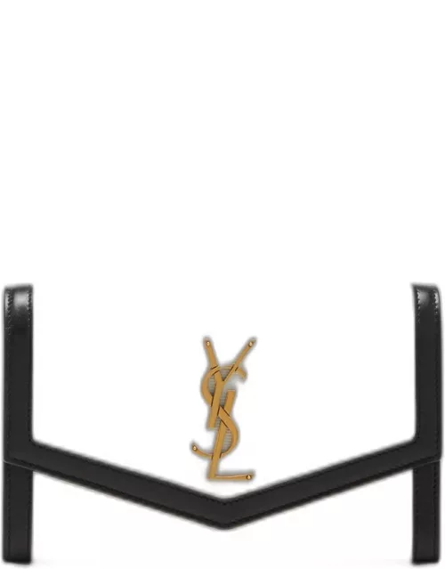 Uptown YSL Bicolor Leather Wallet on Chain