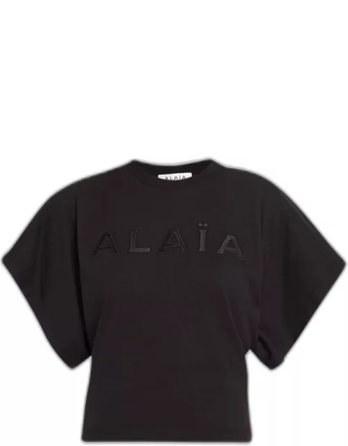 Logo-Embroidered Crop Tee