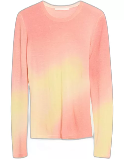 Gradient Placement Print Wool Sweater