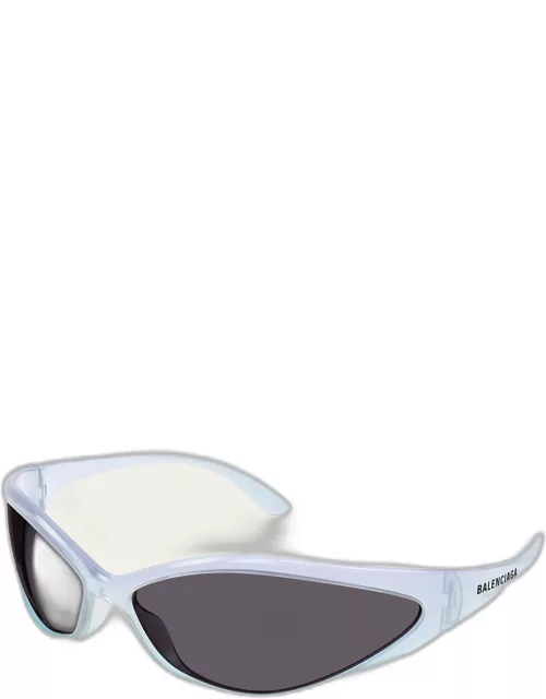 90s Oval Iridescent Injected Nylon Wrap Sunglasse