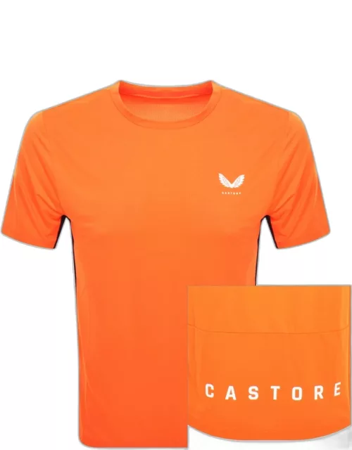 Castore Mix Mesh Performance T Shirt Orange