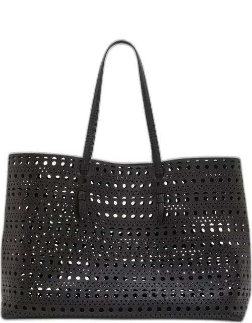 Mina 44 East West Tote in Optical Perforated Leather
